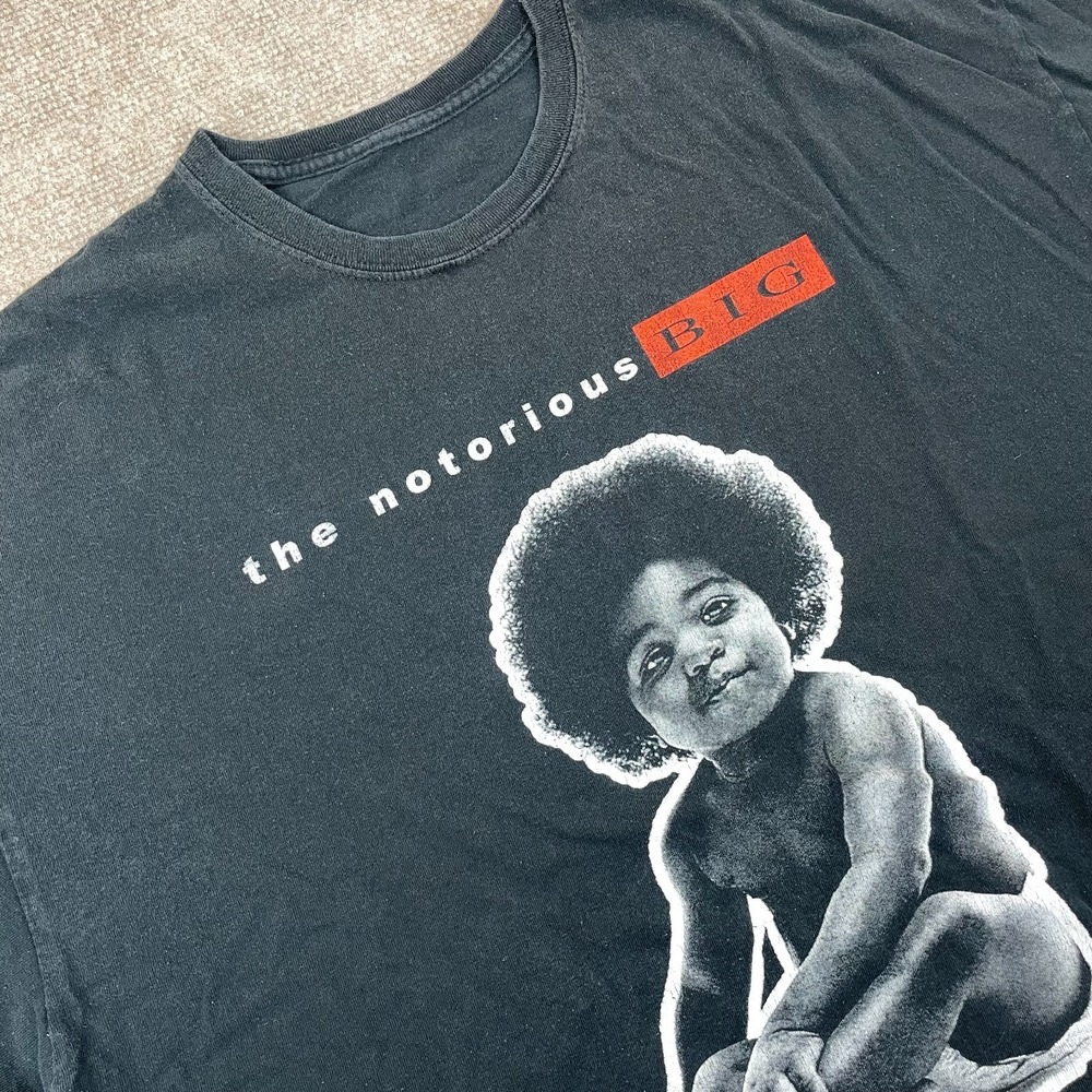 Mens T Shirt 2XL Black The Notorious Big Baby Graphic Print Logo Short Sleeve